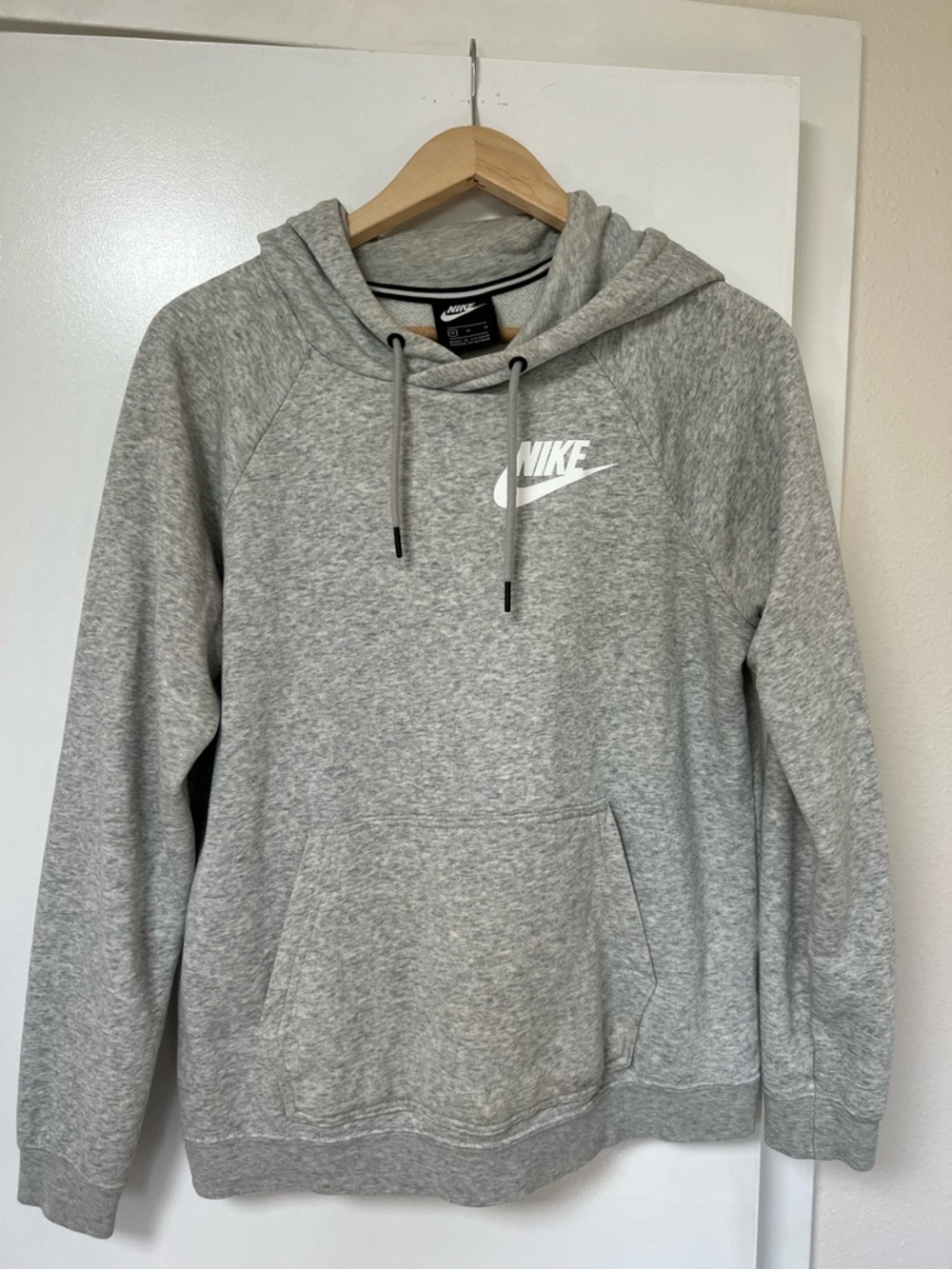 Nike Light Gray Crewneck Hoodie with White Swoosh